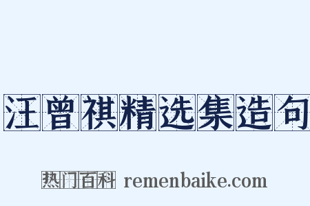 汪曾祺精选集造句是什么意思的图片